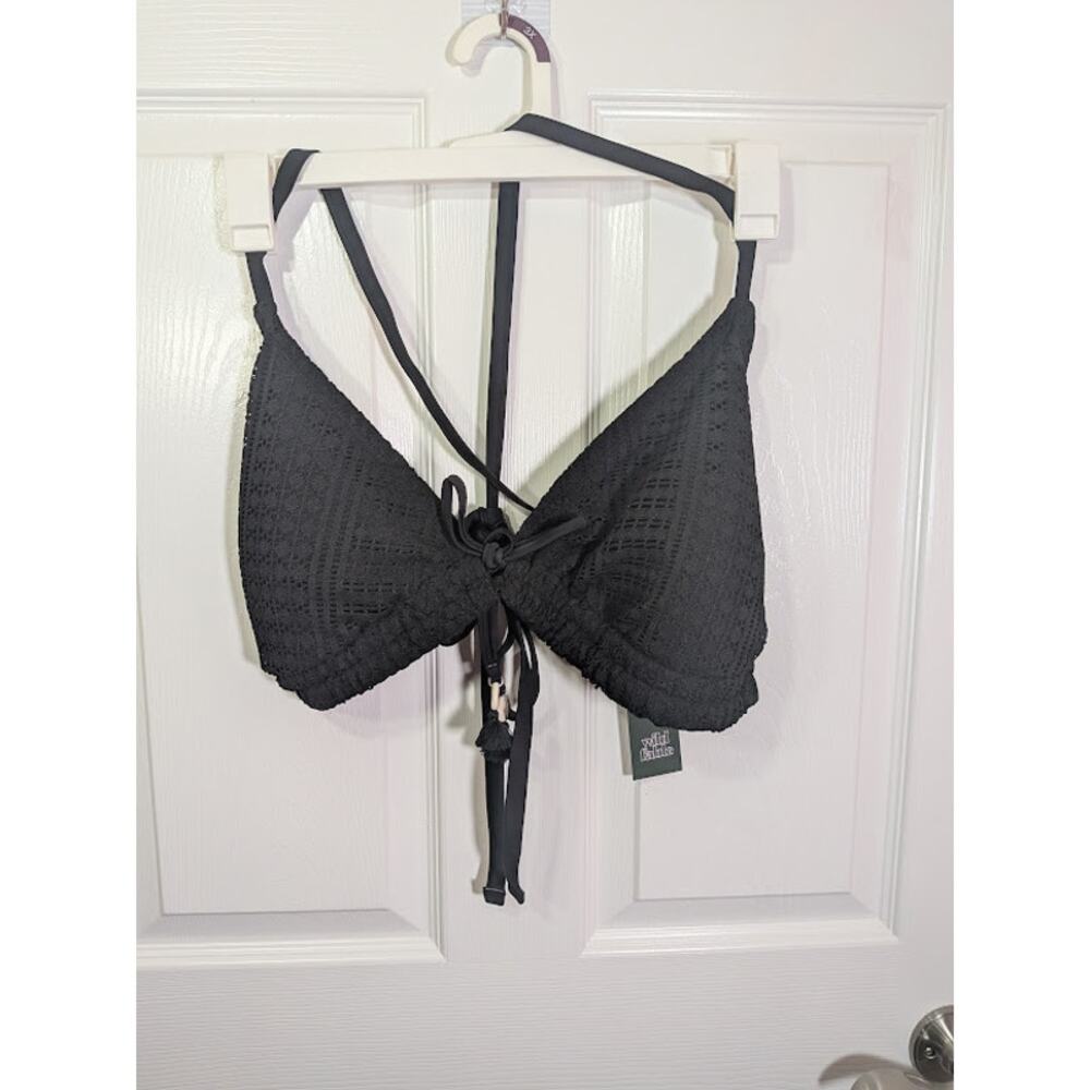 Wild fable 3x boho black crochet bikini top